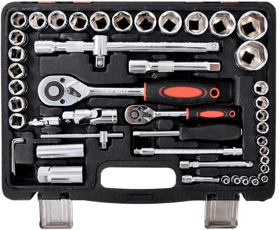 Peixiang Sturdy 61 pcs/Set Socket Wrench Set Spanner Car Machine Repair Service Tools Kit with Heavy Duty Ratchet Hardware Tool Kits Safety