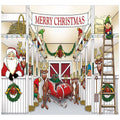 7 ft. x 8 ft. Santa's Reindeer Barn Holiday GaraDoor Decor Mural for Single Car Garage