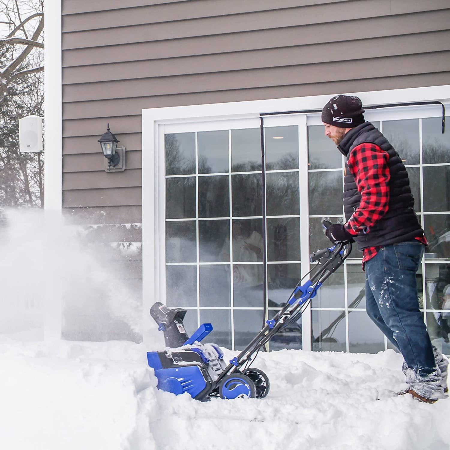 Snow Joe 24V-X2-SB21 48-Volt iON+ Cordless Snow Blower Kit, W/ 2 x 4.0-Ah Batteries and Dual Port Charger, 21 in