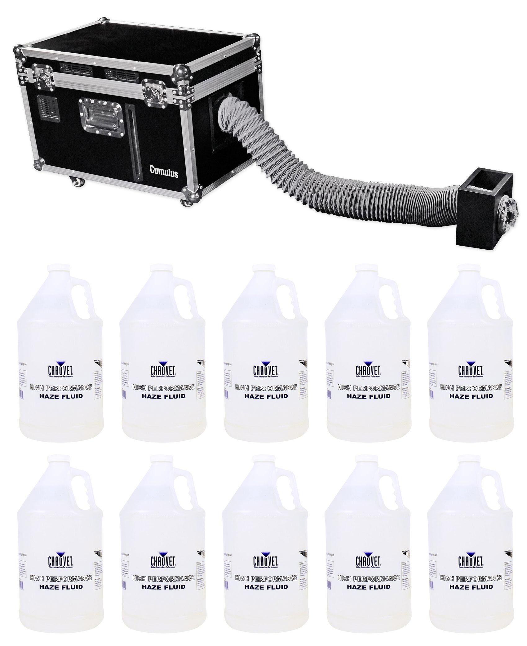 Chauvet DJ CUMULUS Fog Machine Pro DMX Fogger w/ Road Case + (10) Gallons Fluid
