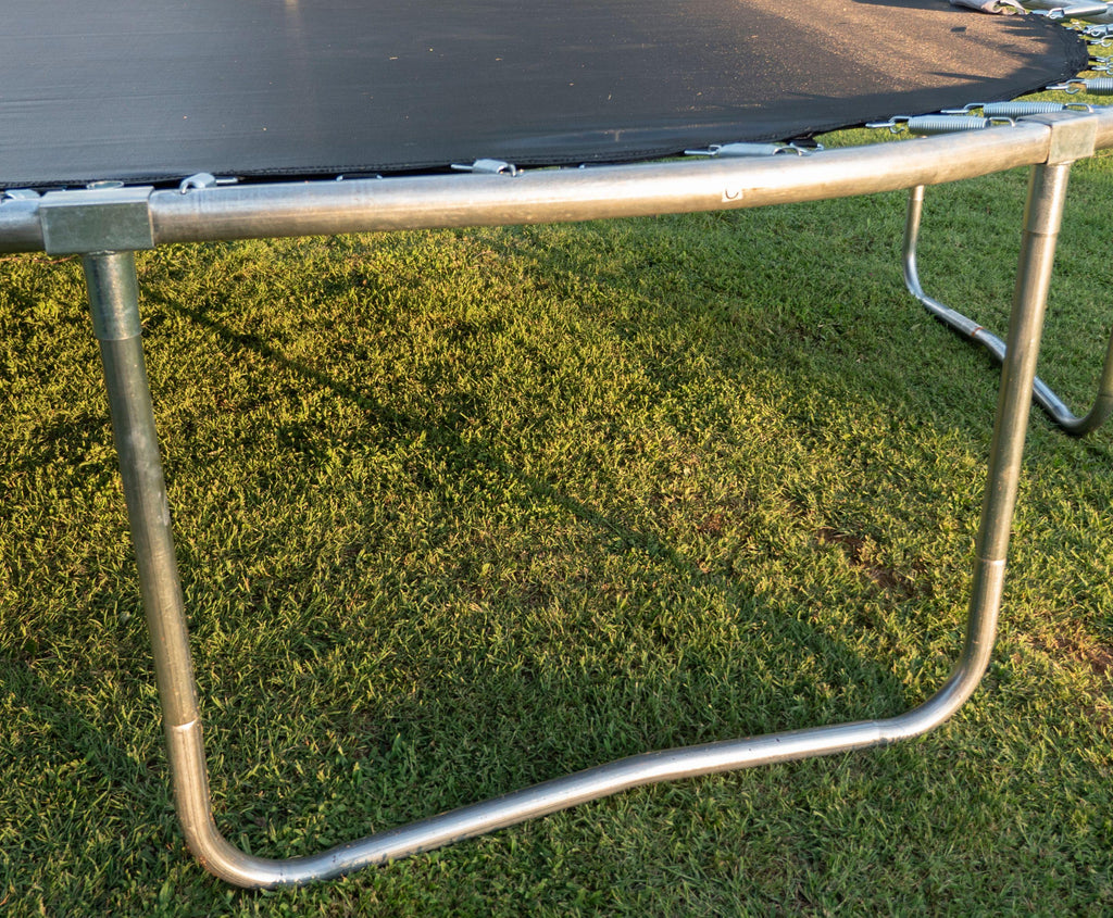 JumpOval 10' x 15' Trampoline, with Two Basketball Hoops, Blue/Yellow