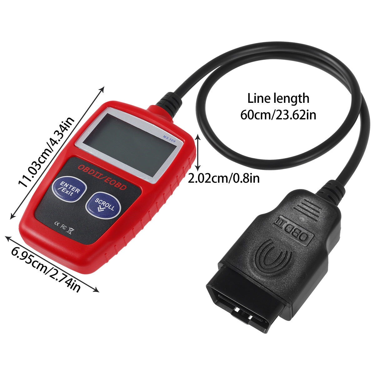 Car Fault Code Reader I/M Readiness Accurate Engine Diagnostic Scanner OBD2 Scanner Read And Erase Fault Code View Freeze Data CAN Diagnostic Tool