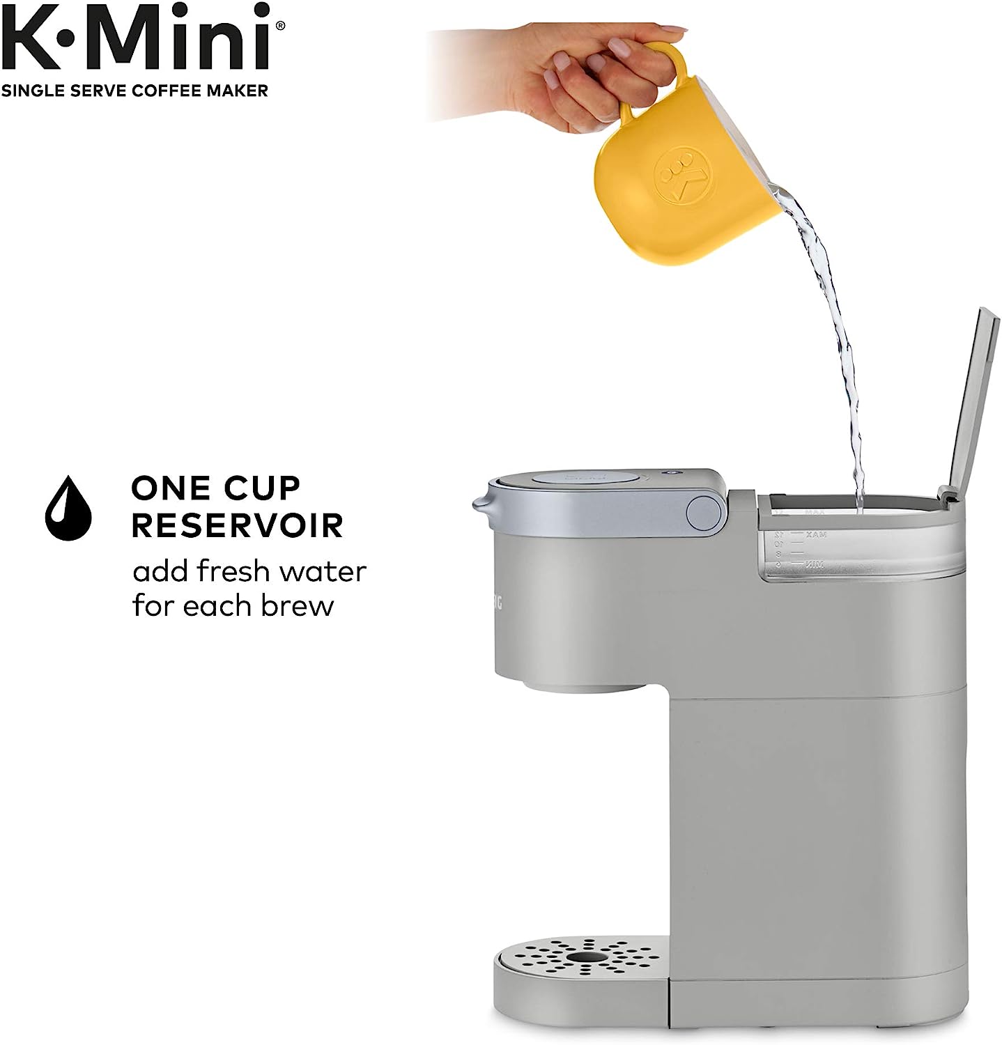 Keurig K-Mini Single Serve Coffee Maker, Studio Gray, 6 to 12 oz. Brew Sizes