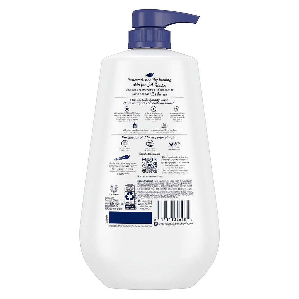 Dove Body Wash with Pump Deep Moisture For Dry Skin Moisturizing Skin Cleanser with 24hr Renewing MicroMoisture Nourishes The Driest Skin 30.6 oz