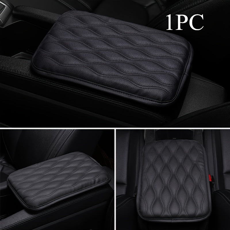 1PC Leather Car Armrest Mat, Universal Interior Auto Armrests StoraBox Mats Dust-proof Cushion Cover Armrest Waterproof Protector