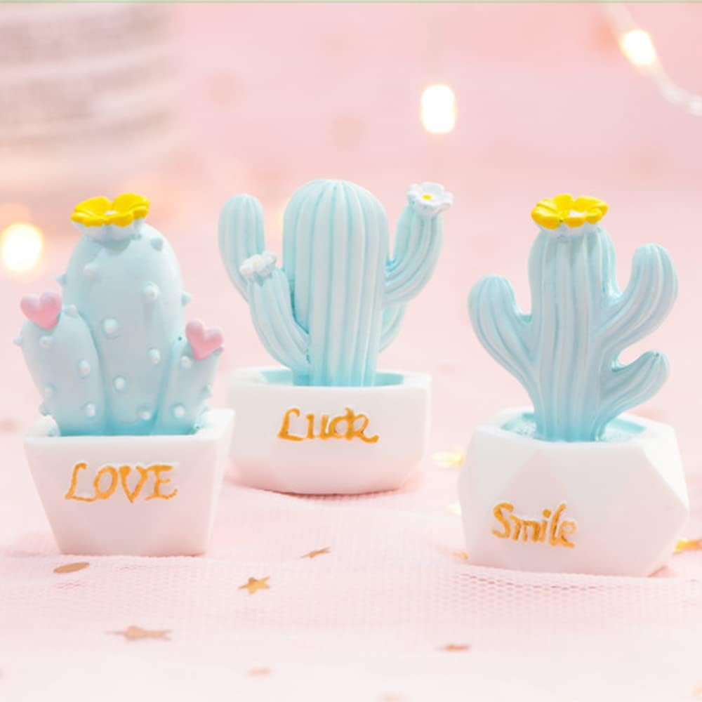 ZOSTLAND 5pcs Cute Car Air Vent Clip Decoration,Car Air Fresheners, Funny Car Vent Clip,Personalized Automotive Interior Decoration Accessories,Car Decor Gift for Women,Girl,Men (5pcs Cactus Blue)