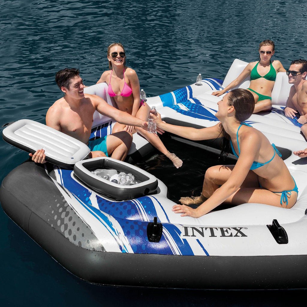 5 Seat Inflatable Lounging Pool Float and Inflatable Giant 5 Person Raft