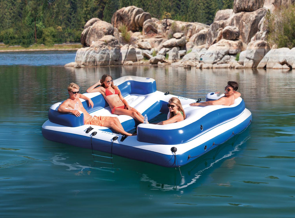 5 Seat Inflatable Lounging Pool Float and Inflatable Giant 5 Person Raft