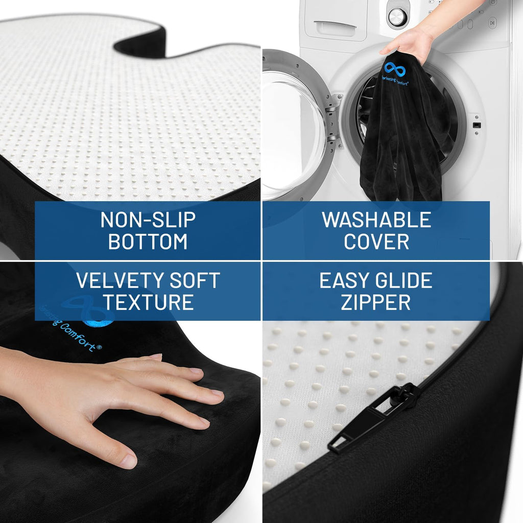 Everlasting Comfort – The Original Seat Cushion for Desk Chair, Enhances Posture and Support, Non-Slip, Ideal Tailbone Cushions for Pressure Relief - Multi-Use Gaming, Car, Office Chair Cushion