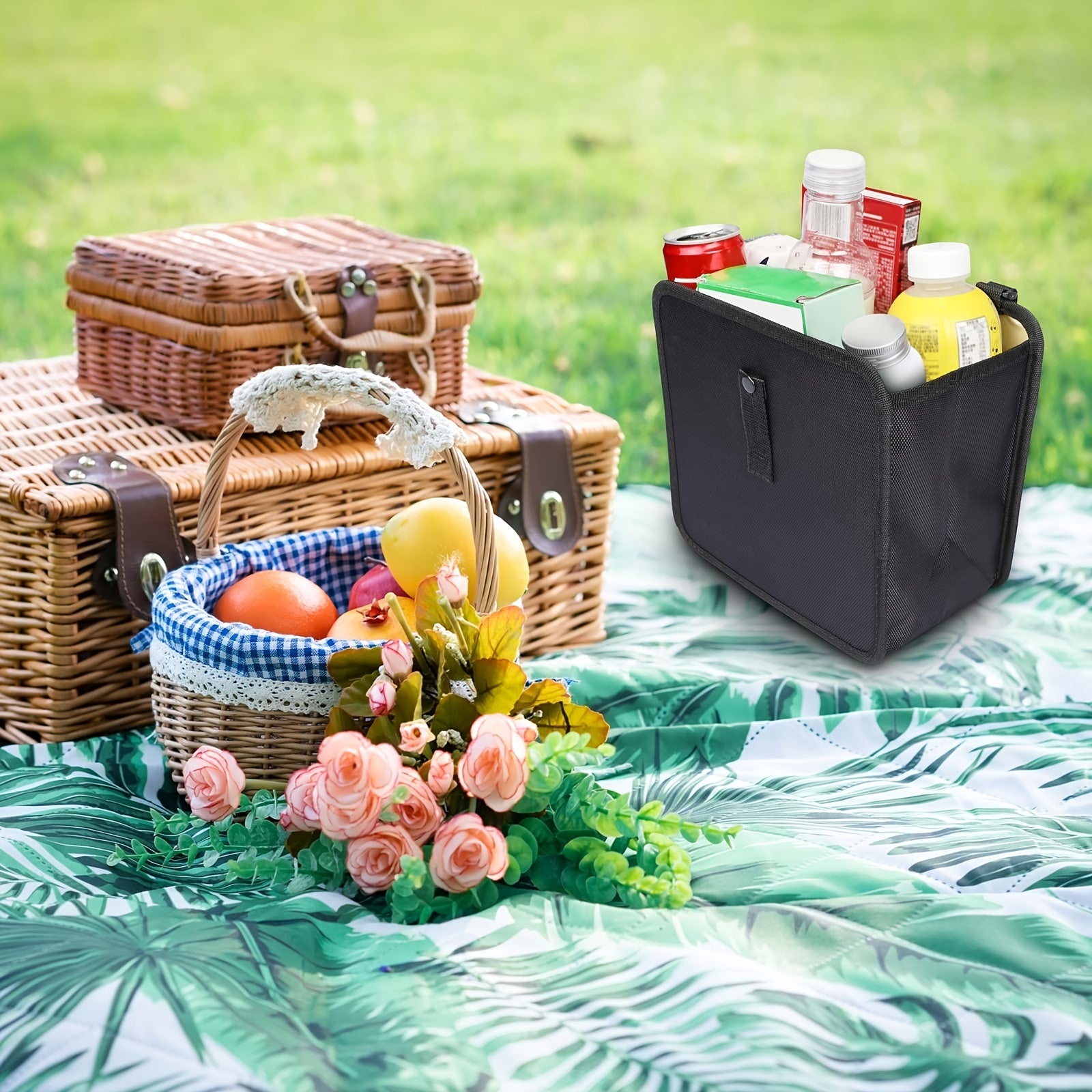 Hanging Car Trash  Can, Armrest Box Hanging GarbaBasket, 2 Gallons Waterproof Black Litter GarbaOrganizer Car Interior Accessories