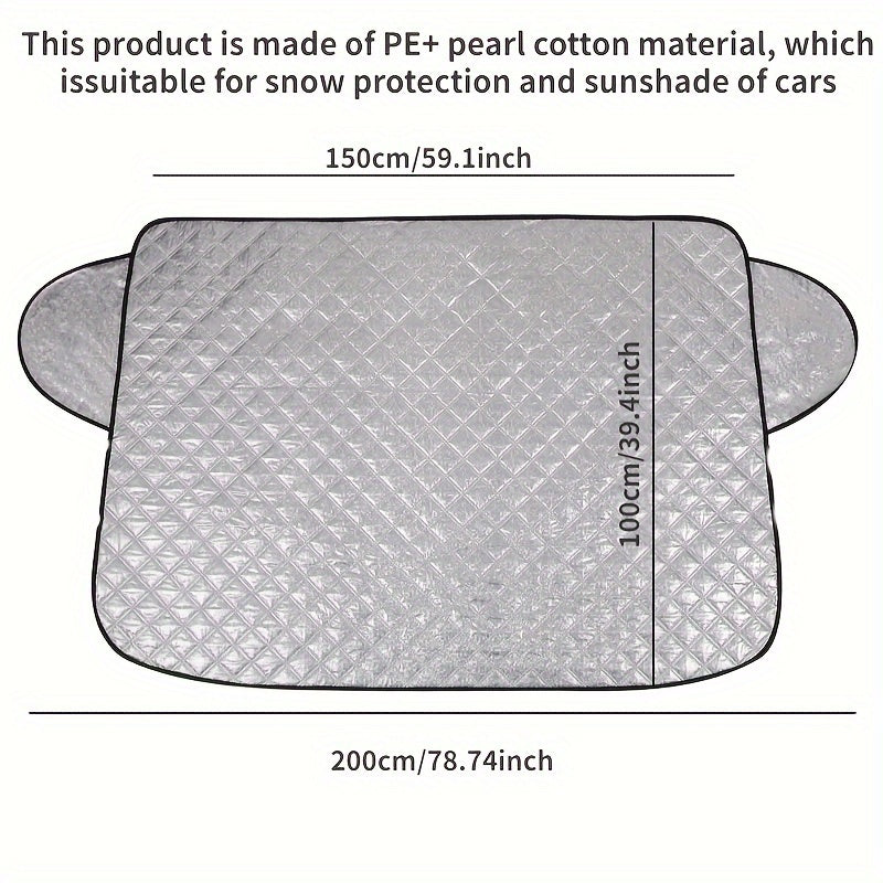 1pc Keep Your Car Protected From Snow And Sun With Our Foldable Windshield Cover