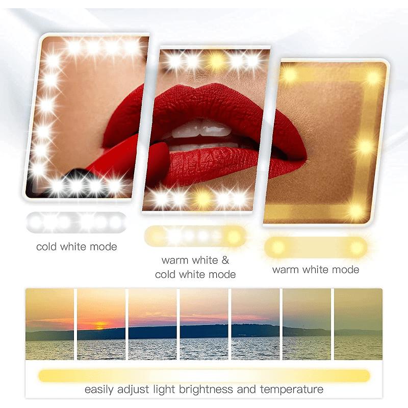 Rechargeable LED Car Makeup Mirror - Sun Visor Mirror With Fill Light For Beauty On-the-Go!