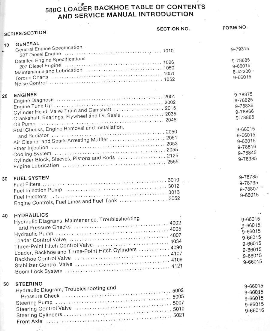 Case 580C Construction Loader Backhoe Service, Parts and Operators Manuals 4 Volumes