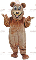 Happy Bear BIGGYMONKEYMascot Costume, Smiling Teddy Bear Costume
