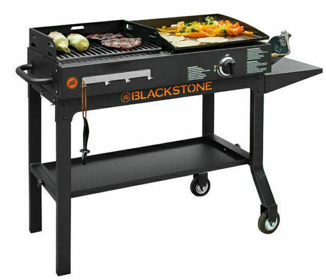 Griddle and Charcoal Grill Combo Flat Top Gas Hibachi Station