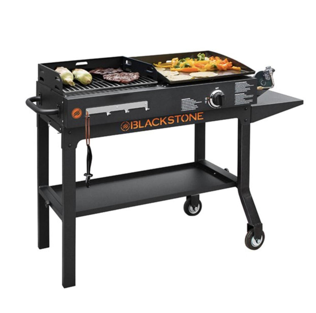 Griddle and Charcoal Grill Combo Flat Top Gas Hibachi Station