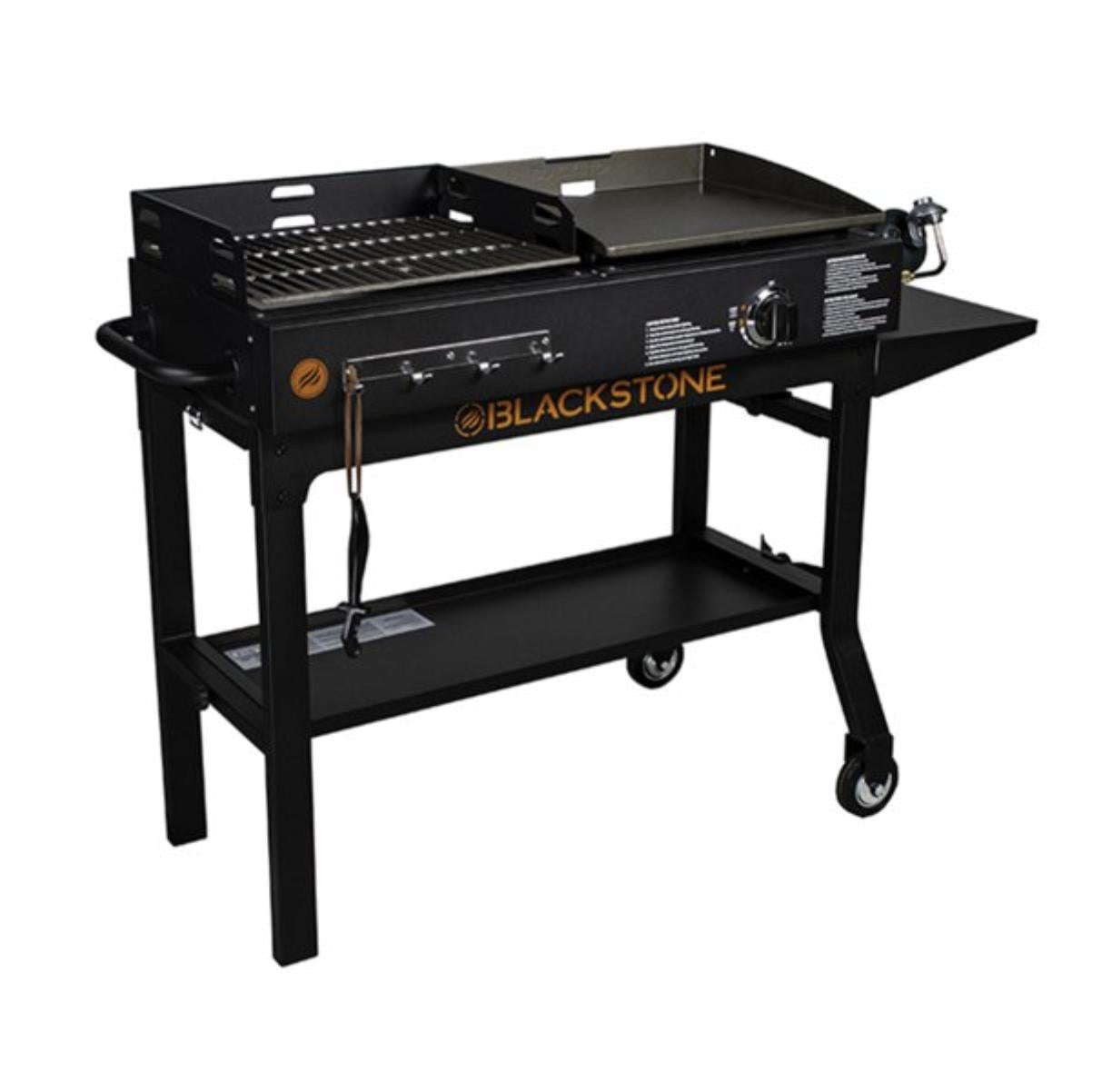 Griddle and Charcoal Grill Combo Flat Top Gas Hibachi Station