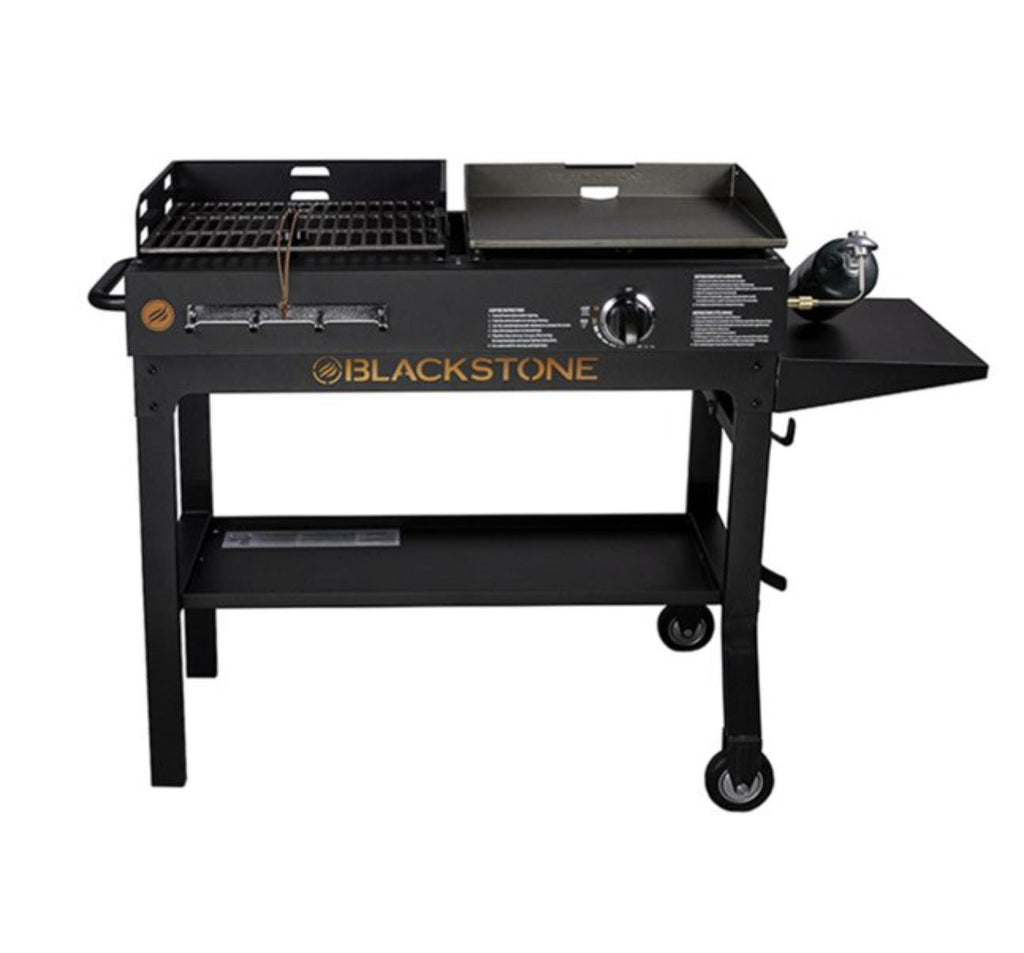 Griddle and Charcoal Grill Combo Flat Top Gas Hibachi Station