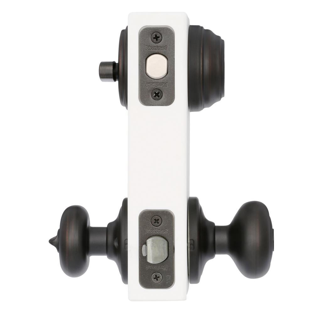 Juno Venetian Bronze Exterior Entry Door Knob and Single Cylinder Deadbolt Combo Pack Featuring SmartKey Security