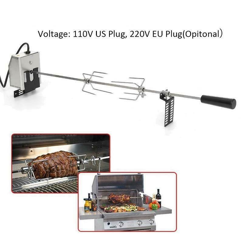 Automatic Electric Grill Rotisserie Meat Fork Roaster Rod Camping Barbecue Tools