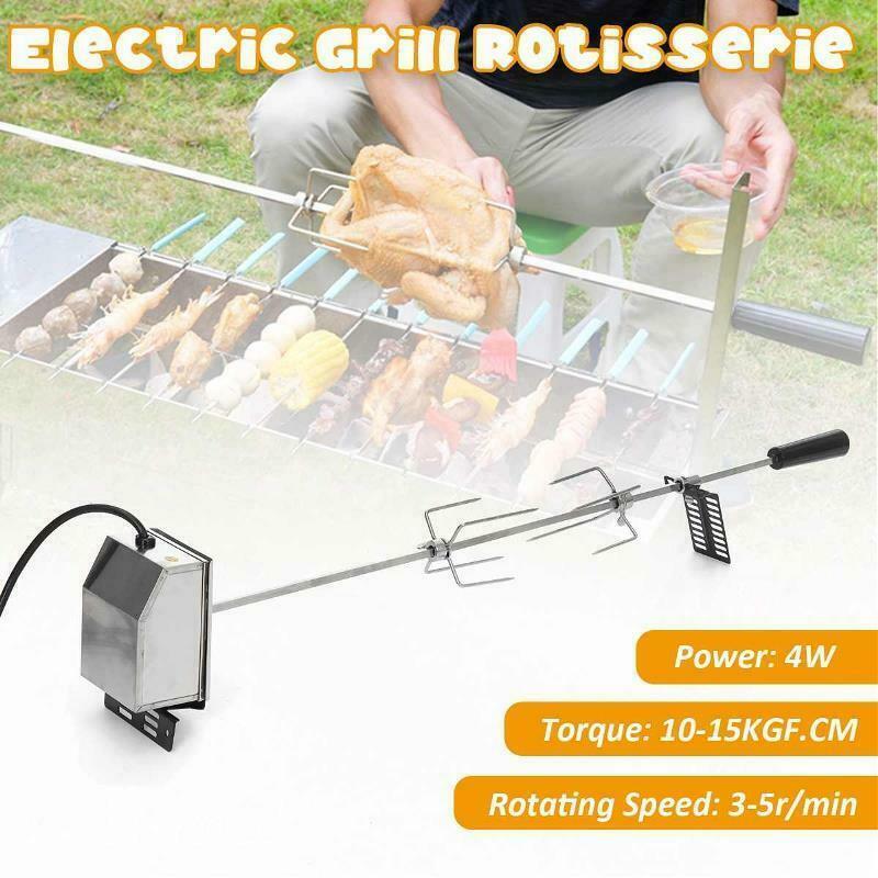 Automatic Electric Grill Rotisserie Meat Fork Roaster Rod Camping Barbecue Tools