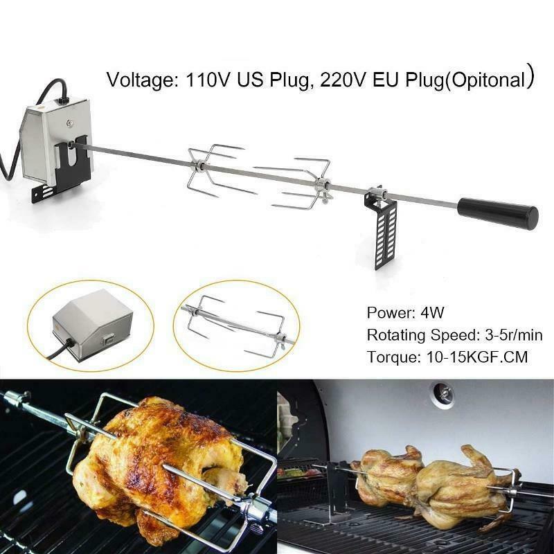 Automatic Electric Grill Rotisserie Meat Fork Roaster Rod Camping Barbecue Tools