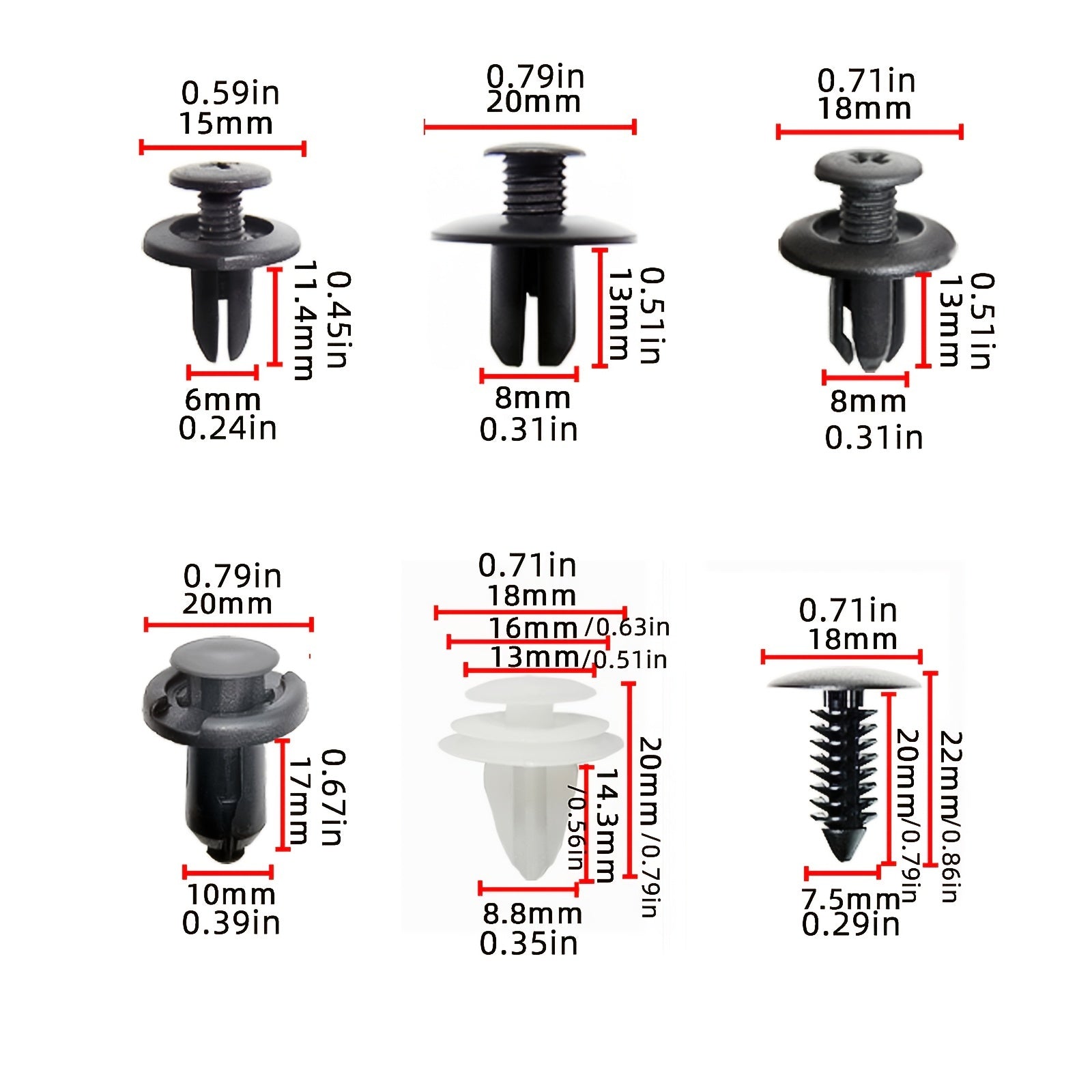 100pcs Auto Fastener Clip Car Fender Push Retainer Pin Rivet Bumper For Door Trim Panel Retainer Body Repair Tool Kit , Box Package