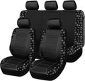 Flying Banner car seat Covers Fashion Faux Leather Gray Skull Full Set Rear Bench Split Easy installations car Truck SUV