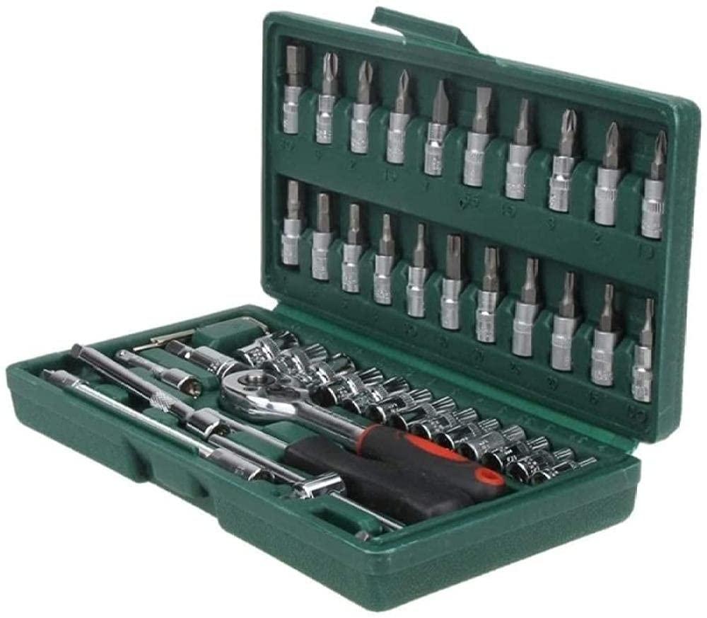 DIY Screwdriver Set Hand Tools Hot Professional 46pcs Spanner Socket Set 1/4 inch Screwdriver Ratchet Wrench Set Kit Car Repair Tools Combination Hand Tool Set Tool Kit