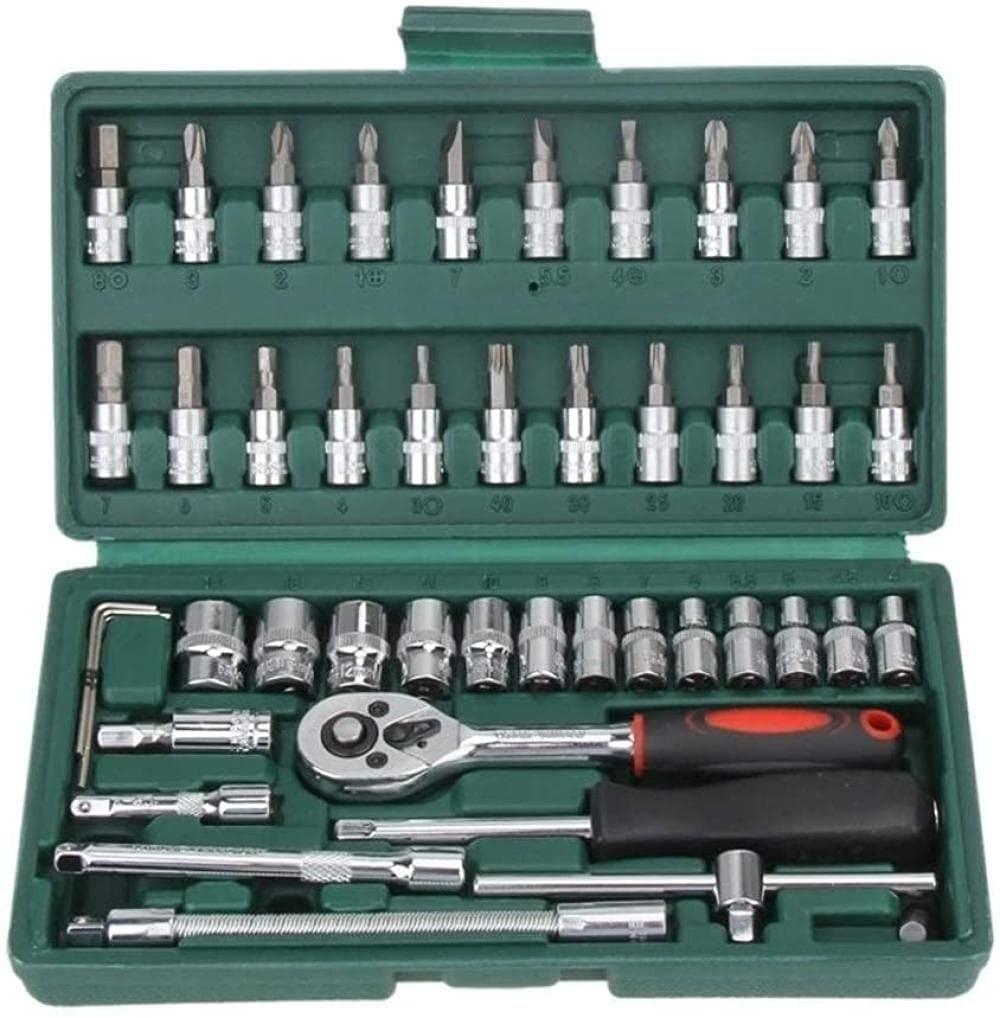 DIY Screwdriver Set Hand Tools Hot Professional 46pcs Spanner Socket Set 1/4 inch Screwdriver Ratchet Wrench Set Kit Car Repair Tools Combination Hand Tool Set Tool Kit
