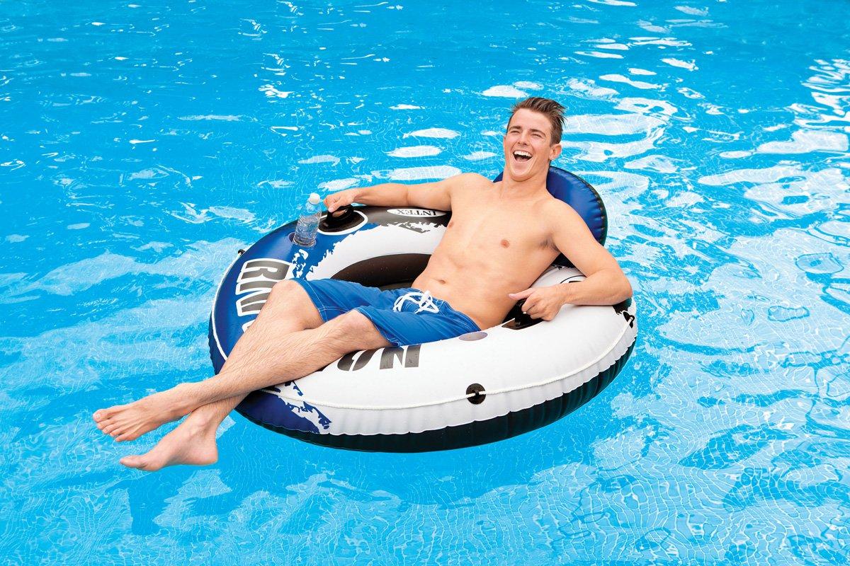 Oasis Island 5-Person Inflatable LounRaft + River Run Tube (2 Pack)