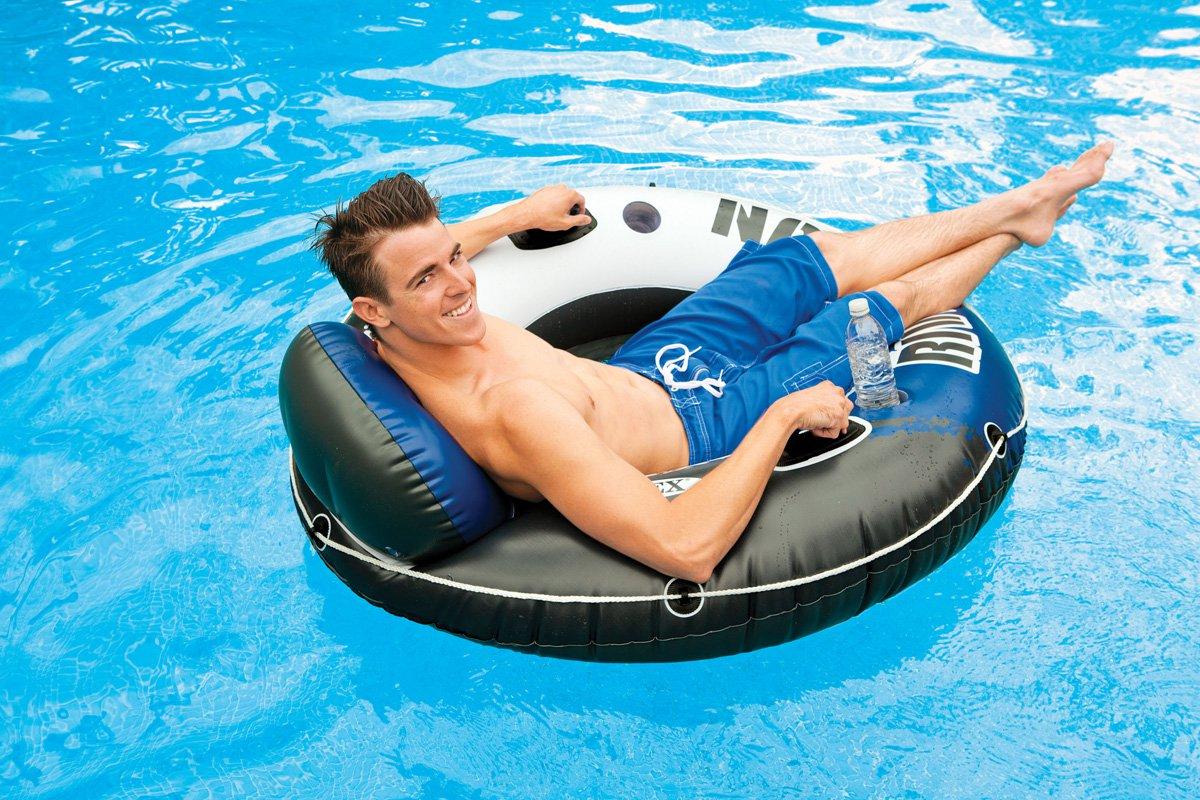 Oasis Island 5-Person Inflatable LounRaft + River Run Tube (2 Pack)