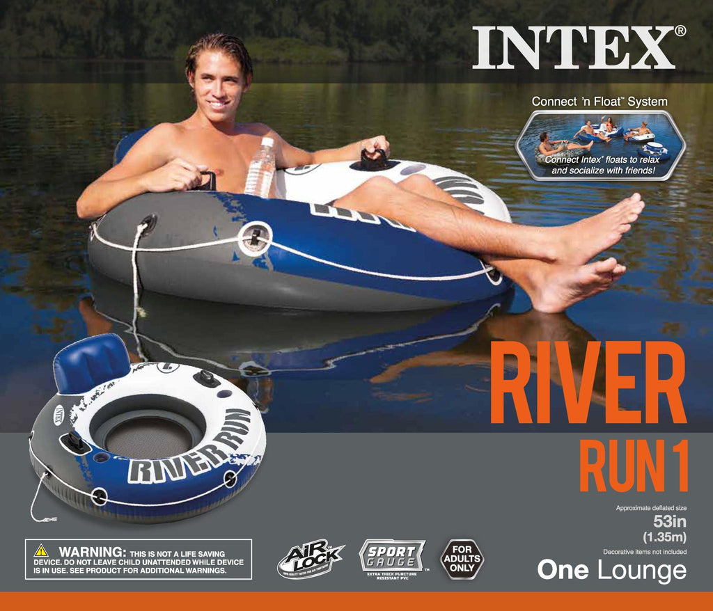 Oasis Island 5-Person Inflatable LounRaft + River Run Tube (2 Pack)