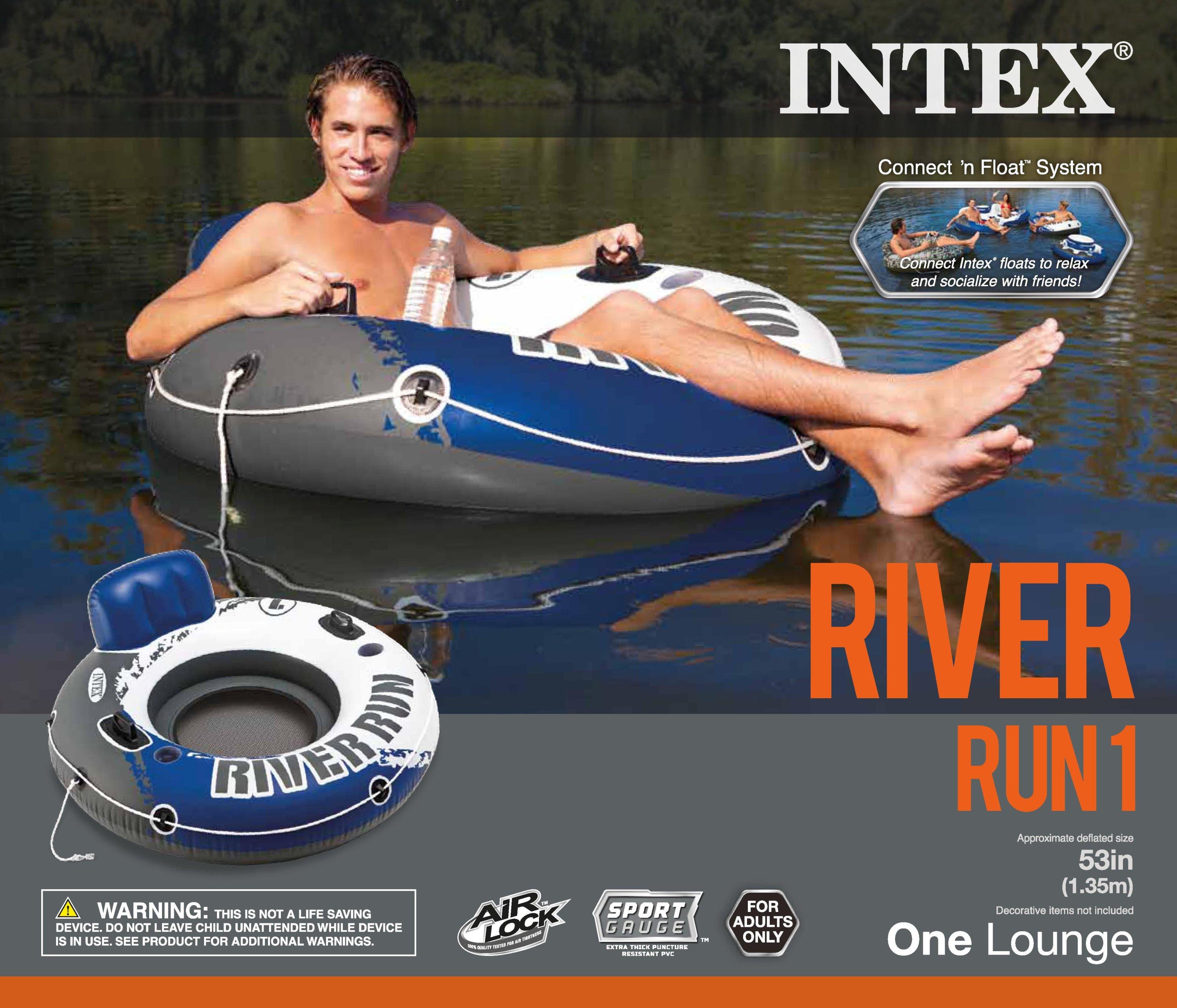 Oasis Island 5-Person Inflatable LounRaft + River Run Tube (2 Pack)