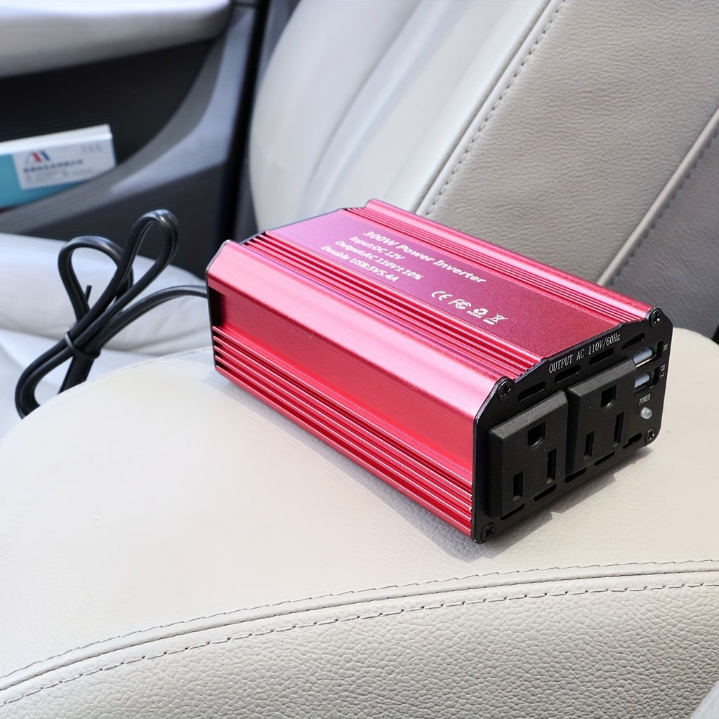 300W Power Inverter DC 12V To 110V AC Car Inverter With 5V 2.4A+3A And 2USB Car Adapters