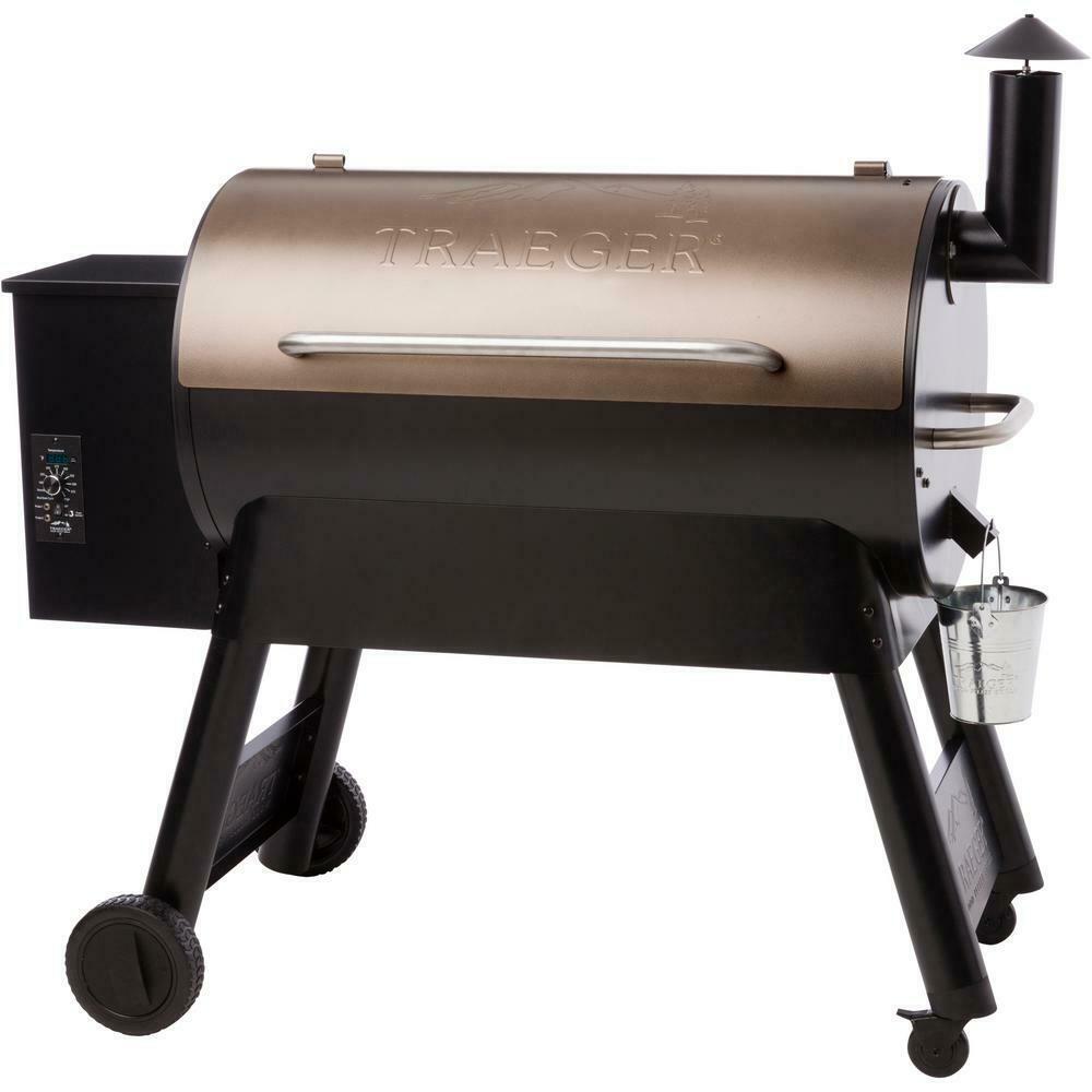 Outdoor Pellet Grill Porcelain-Coated 4-Wheels Barrel Steel Black