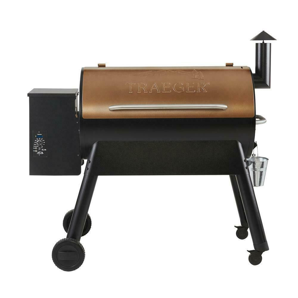 Outdoor Pellet Grill Porcelain-Coated 4-Wheels Barrel Steel Black