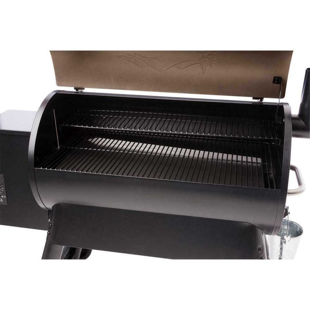 Outdoor Pellet Grill Porcelain-Coated 4-Wheels Barrel Steel Black