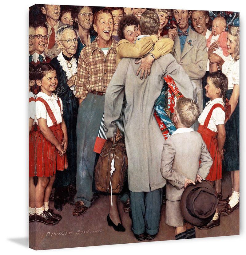 Marmont Hill "Christmas Homecoming" by Norman Rockwell Painting Print on Canvas