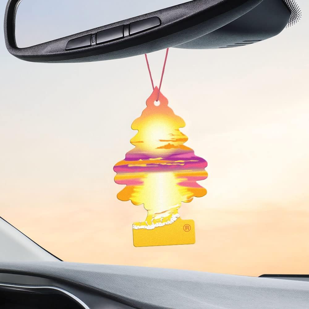 LITTLE TREES Air Fresheners Car Air Freshener. Hanging Tree Provides Long Lasting Scent for Auto or Home. Sunset Beach, 24 Air Fresheners