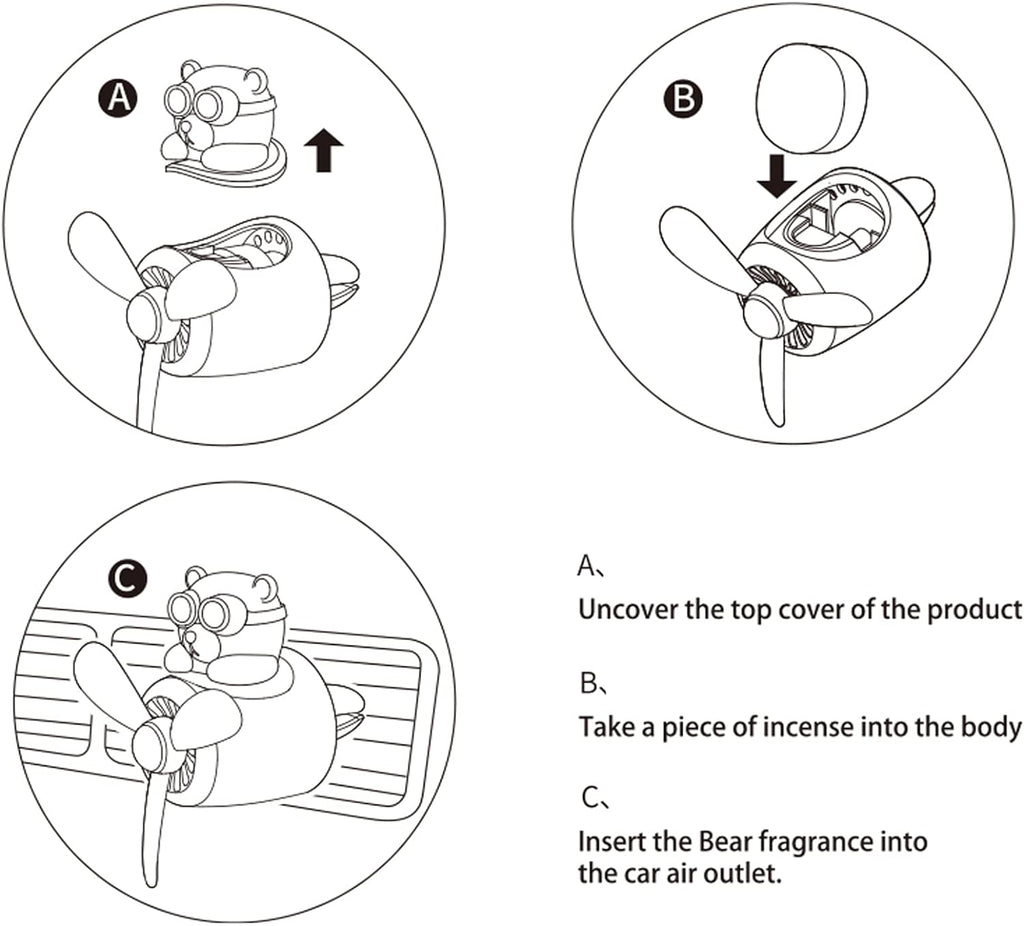 Cacacece Panda Pilot Car Air Fresheners Automotive Creative Car Perfume Fragrance