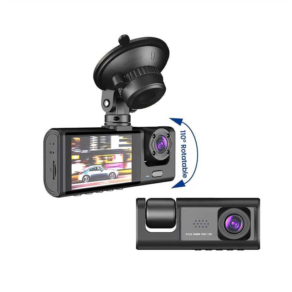 3 Channel Dash Cam For Car Camera 1080P Video Recorder Dashcam Black Box Dual Lens Inside Car DVR Rear View Camera Car Accessory