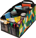 Lusso Gear Car Seat Organizer for Front or Backseat - Great for Adults &amp; Kids, Features 9 Storage Compartments for Toys, Magazines, Tissues, Maps, Books, Documents, Games &amp; More (Geometric)