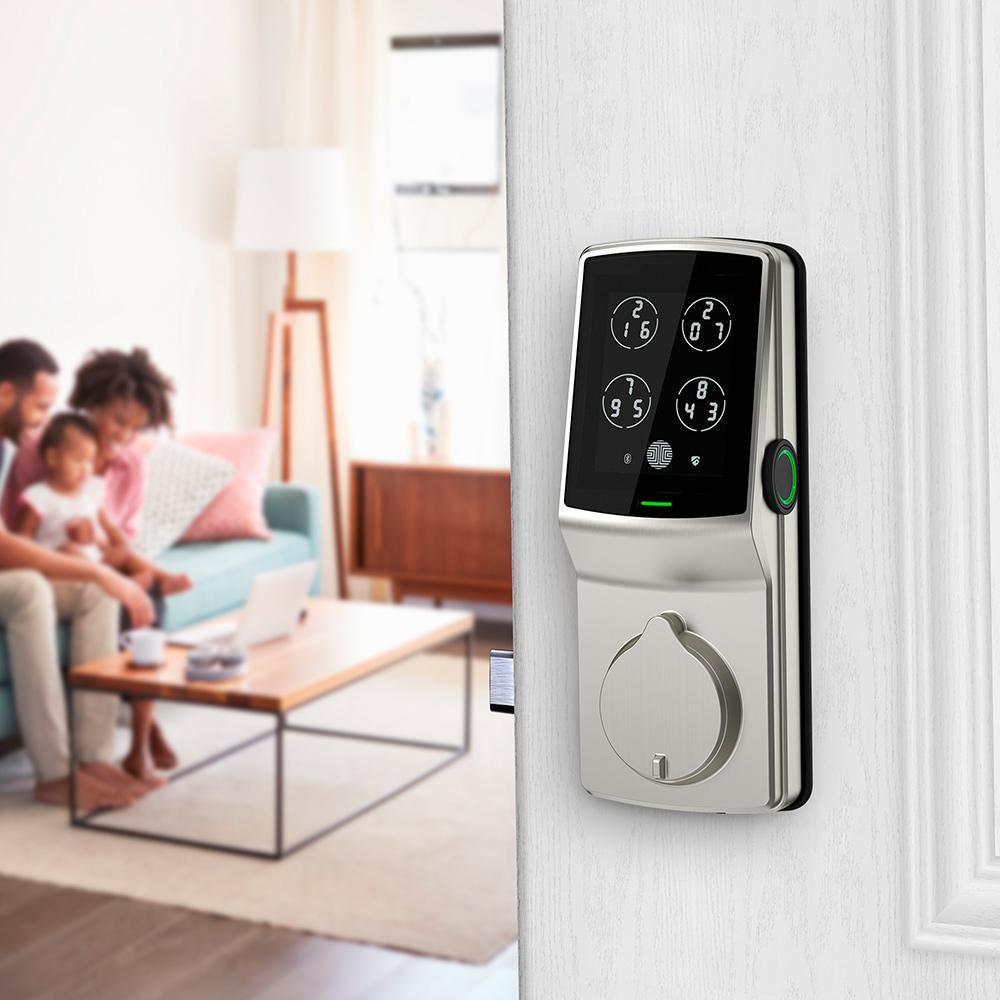 Secure PRO Satin Nickel Smart Lock Deadbolt with 3D Fingerprint and Wi-Fi (Works with Alexa and Google Home)