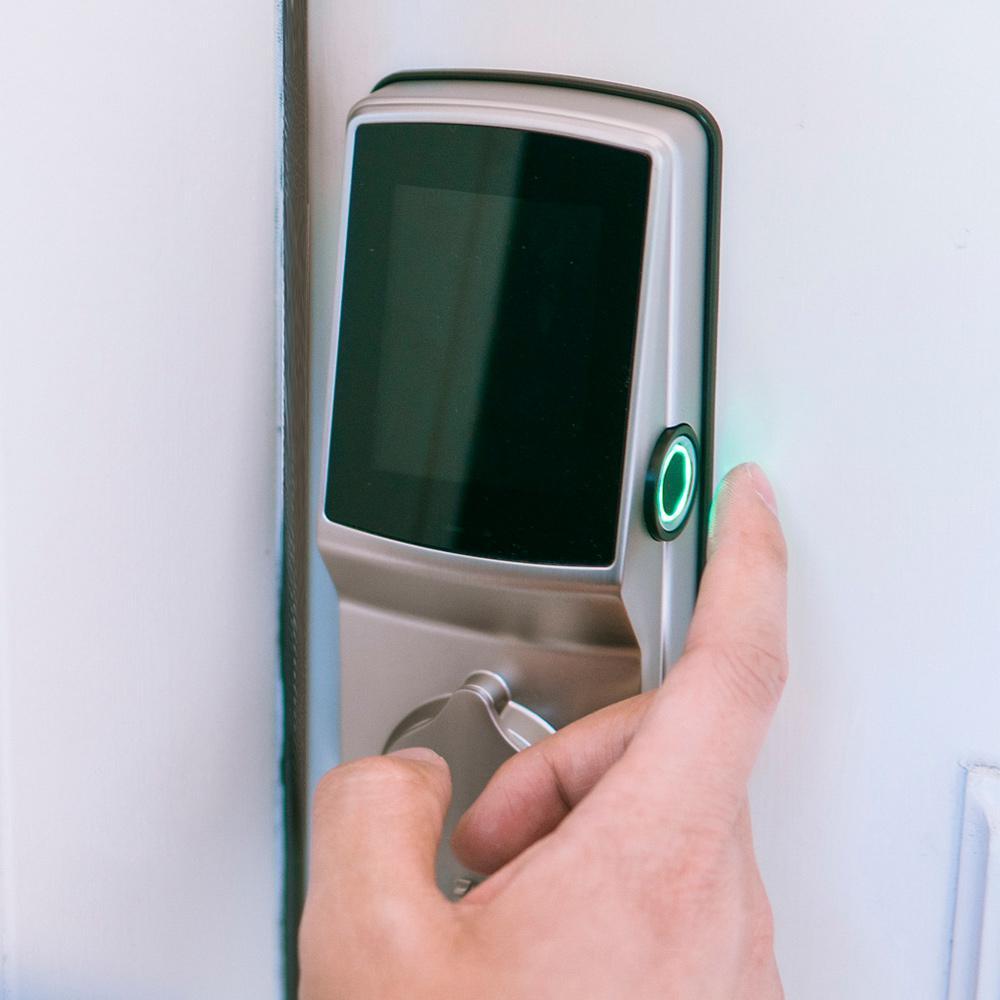 Secure PRO Satin Nickel Smart Lock Deadbolt with 3D Fingerprint and Wi-Fi (Works with Alexa and Google Home)