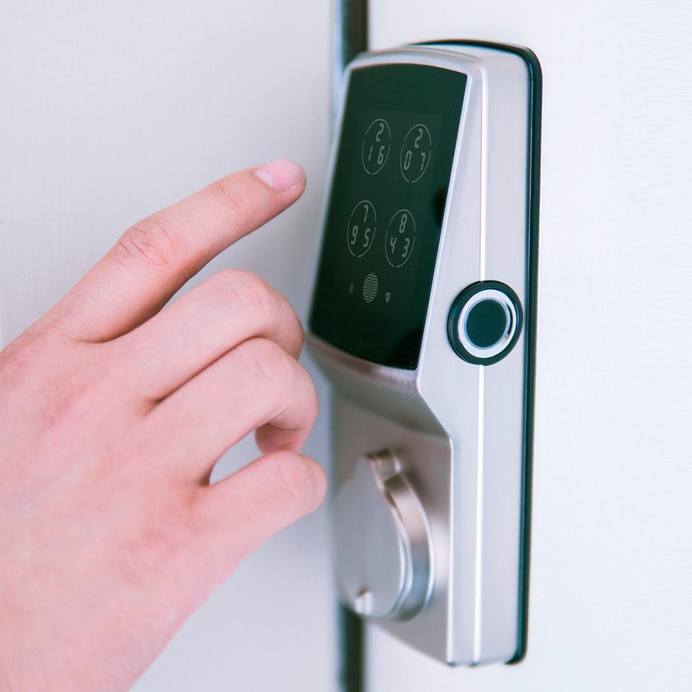 Secure PRO Satin Nickel Smart Lock Deadbolt with 3D Fingerprint and Wi-Fi (Works with Alexa and Google Home)