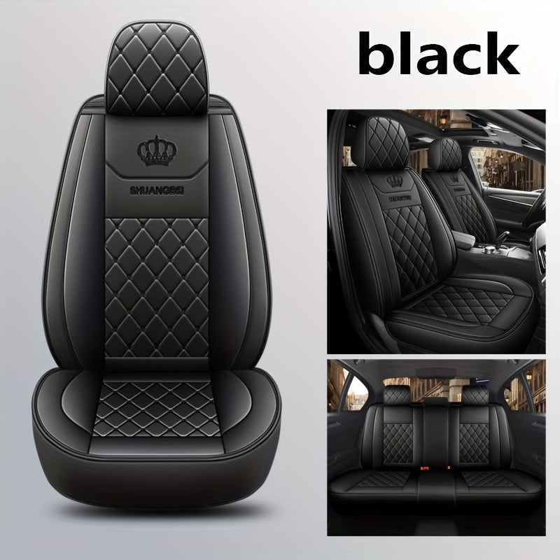 5 Car Seat Cover Set Full PackaCar Seat Cushion PU Leather Car Seat Cover Universal Car Seat Cover Full Set Compatible With Five-seat Models