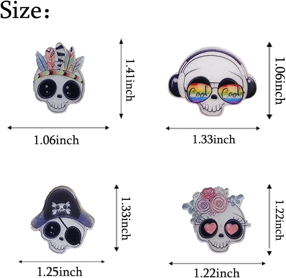 ZOSTLAND Cute Car Air Vent Clip Decoration,Car Air Fresheners, Funny Car Vent Clip,Bling Car Air Vent，Personalized Automotive Interior Decoration Accessories,Car Decor Gift for women,men (4pcs Skull)