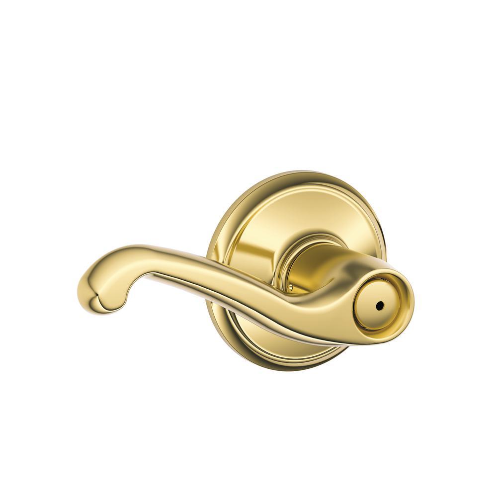 Flair Bright Brass Privacy Bed/Bath Door Lever
