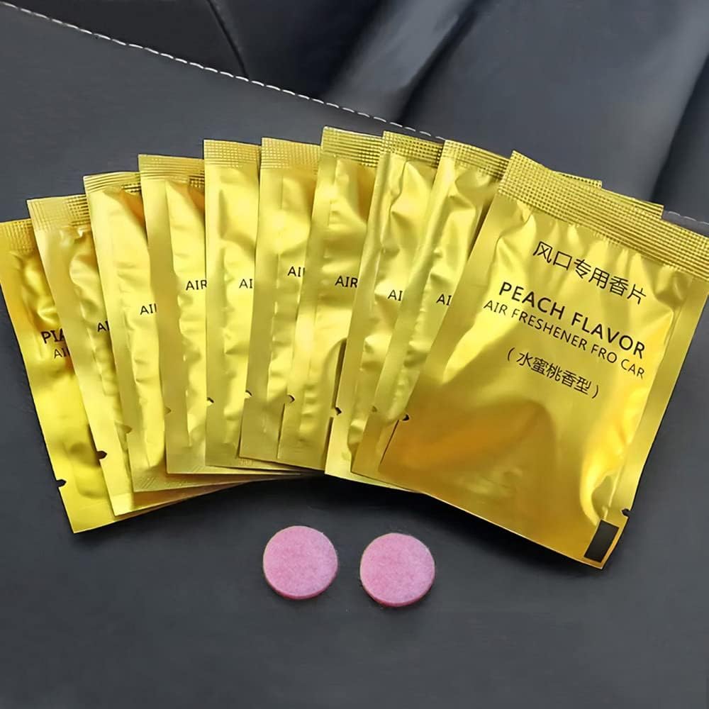 ZOSTLAND 10Pcs/Pack Car Air-outlet Fragrance Packet,Fragrance Car Clip Refills,Automotive Vent Clip Refills With Aromatherapy,Fragrances For Vehicle Deodorizing and Air Freshening (10pcs Peach)